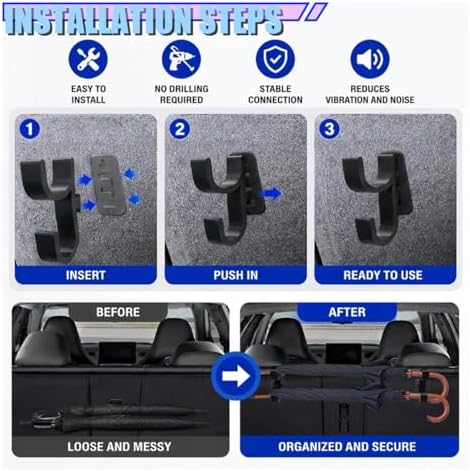 2PCS Car Trunk Umbrella Hook, Universal No Drilling Car Interior Storage Hanger - Image 6