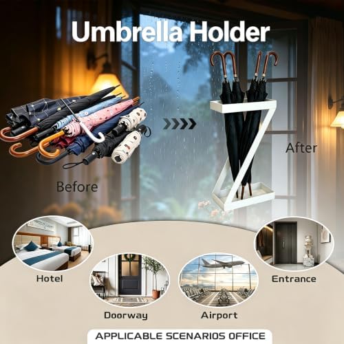 Umbrella Holder for Entryway, Metal Umbrella Storage Rack Ideal for Home Office - Image 6