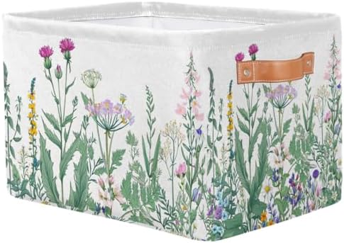 Pardick 2Pack Herbs and Wild Flowers Large Collapsible Storage Bins, Colorful - Image 2