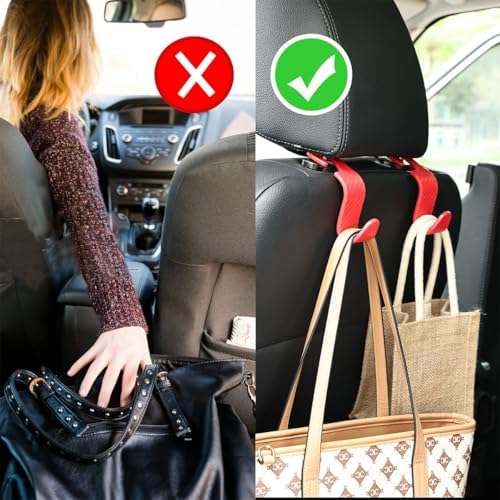 Osilly Car Seat Headrest Hook, 4 Pack Auto Seat Hanger Storage Organizer - Image 5