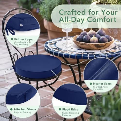 Summsun Outdoor Bistro Chair Cushions Set of 2 - Image 4
