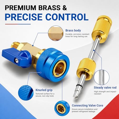 31Pcs R134A Valve Core Quick Remover Installer Tool Set, High Low Pressure AC - Image 5