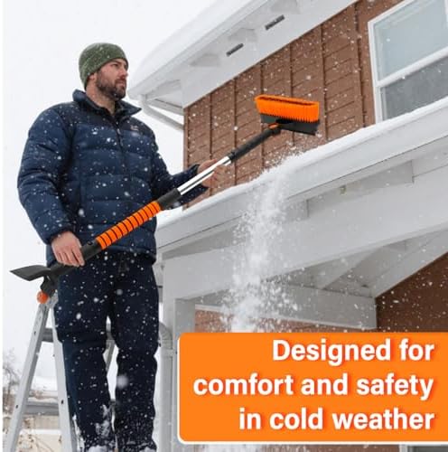 2 Pcs 33" to 39" Extendable Snow Brush and Ice Scraper - Image 6