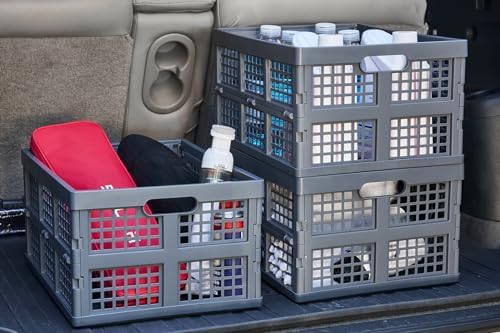 Aebeky 3-Pack Plastic Collapsible Storage Crates-30L, Foldable Plastic Crates - Image 7