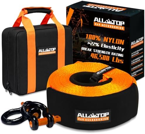 ALL-TOP Extreme Duty Tow Strap Recovery Kit: 4inch x 30ft 100% Nylon and 22% by ALL-TOP4X4