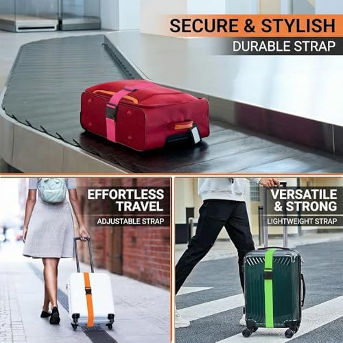 4 Pcs Luggage Straps for Suitcases TSA Approved, Suitcase Belts（4 color） - Image 4