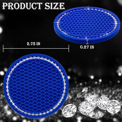 4PCS Bling Cup Holder Coaster, 2.75 Inch Auto Car Cup Holder Insert Coasters - Image 2