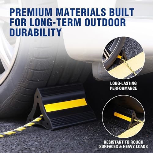 WORKPRO 4-Pack Wheel Chocks, Rubber Wheel Chocks - Image 5