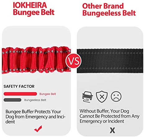 IOKHEIRA Dog Seatbelt, Updated Dog Seat Belt, Reflective Bungee Dog Car Harness - Image 5
