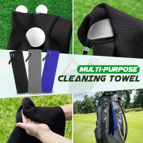 Golf Towel 3 Pack 16" X 16" Microfiber Waffle Pattern Golf Cleaning Towel - Image 7