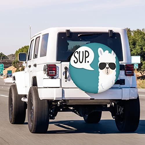 Funny Llama Spare Tire Cover Dust-Proof Wheel Tire Cover Fit Trailer, SUV and - Image 3