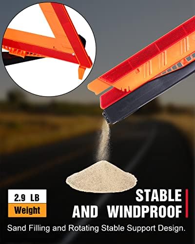 SAFEMATE 12 Pack Warning Triangle DOT Approved, Foldable Emergency Safety - Image 3