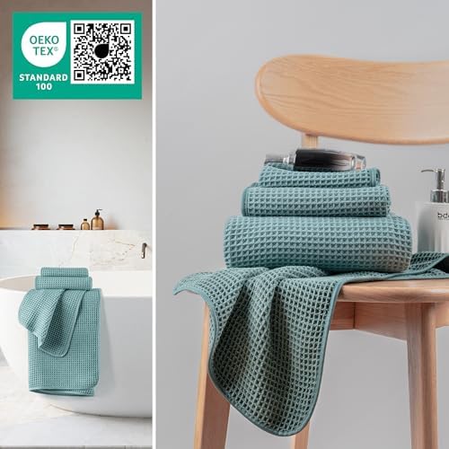 MICROFI New Microfiber Waffle Bath Towels, 3 Pieces, Fast Drying, Lint Free - Image 4