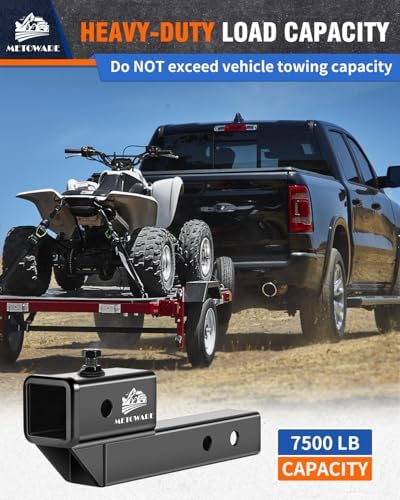 METOWARE Trailer Hitch Extender Fits 2" Receiver 2" Drop/Rise 7500 LBS GTW - Image 4