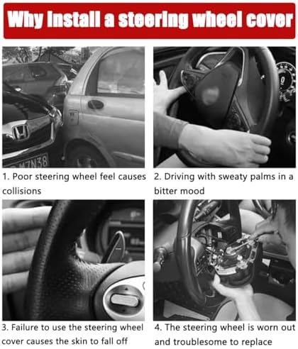 Osilly 15 Inch Artificial Leather Steering Wheel Cover - Image 4