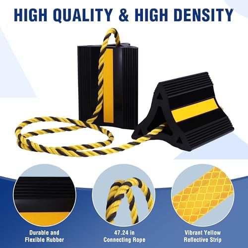 WORKPRO 4-Pack Wheel Chocks, Rubber Wheel Chocks - Image 2