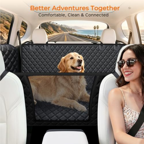 URPOWER Dog Car Seat Cover for Model Y, 100% Waterproof Back Seat Hammock - Image 7