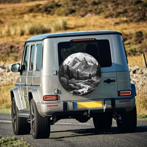 Spare Tire Cover Abstract Moon Mountain Tree Landscape Wheel Covers - Image 6
