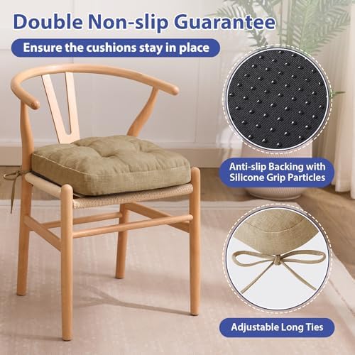 IASEAHK Memory Foam Dining Chair Cushions, 16.5"x16.5"x3.5" - Image 4