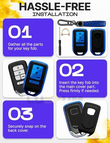 Lucrum Compatible with Honda Key Fob Cover & Keychain - Image 6