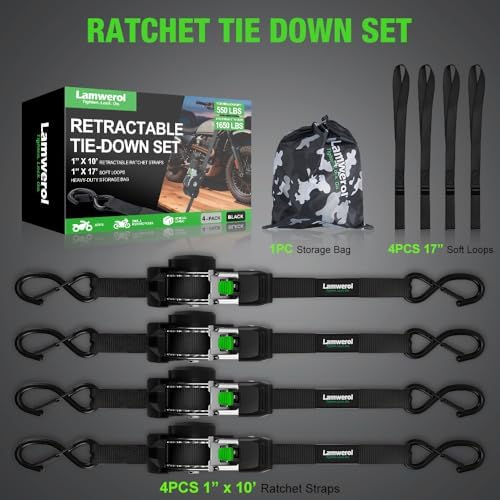 Retractable Ratchet Straps 1in x 10ft - Image 6