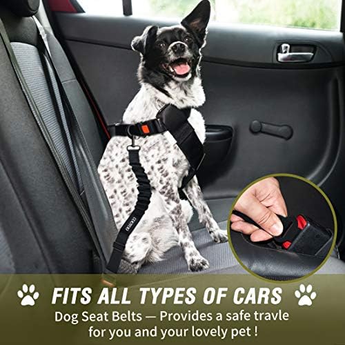 COOYOO Dog Seat Belt, 3 Piece Set Retractable Dog Car Adjustable Seatbelts - Image 2