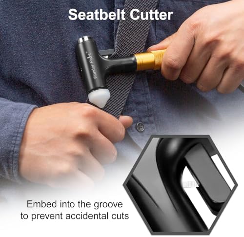 Car Window Breaker and Seatbelt Cutter, All-Metal Safety Hammer - Image 5