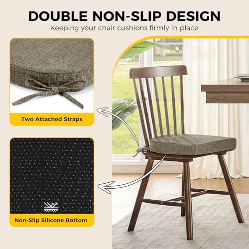 downluxe Indoor Chair Cushions for Dining Chairs, Soft and Comfortable Textured - Image 4