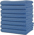 POLYTE 380 GSM Microfiber Waffle Kitchen Dish Tea Towel, 16x28 in, 8 Pack by Polyte