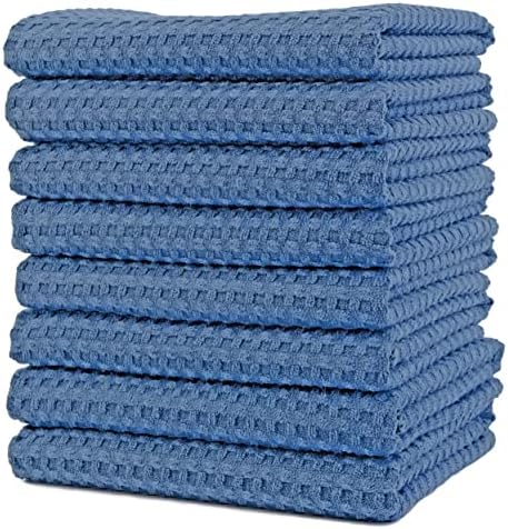 POLYTE 380 GSM Microfiber Waffle Kitchen Dish Tea Towel, 16x28 in, 8 Pack by Polyte