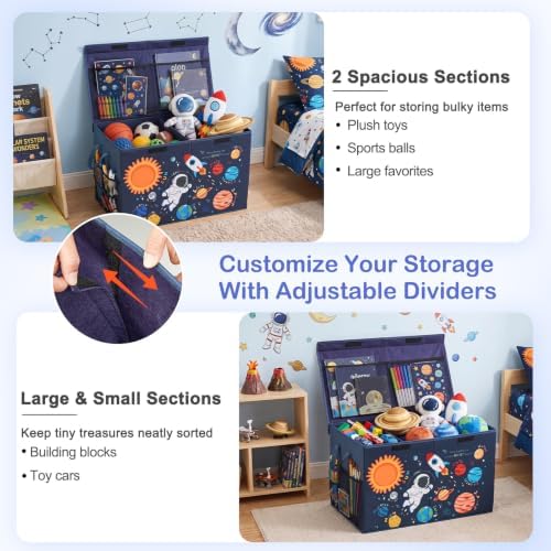 Toy Box with Adjustable Divider Large Toy Chest Storage - Image 2