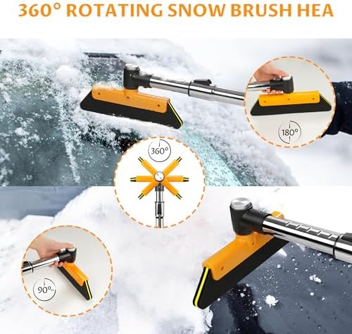 helloleiboo 39.4" Ice Scrapers for Car Windshield Extendable Snow Brush for Car - Image 4
