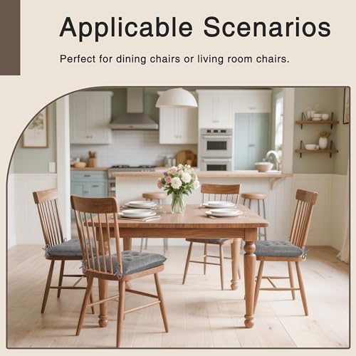 OVOV 6 Pack Chair Cushions for Dining Chairs 15.5"x15.5" Light Grey - Image 5