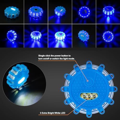 CICMOD LED Road Flares Roadside Safety Emergency Lights Beacon Disc Flashing - Image 3