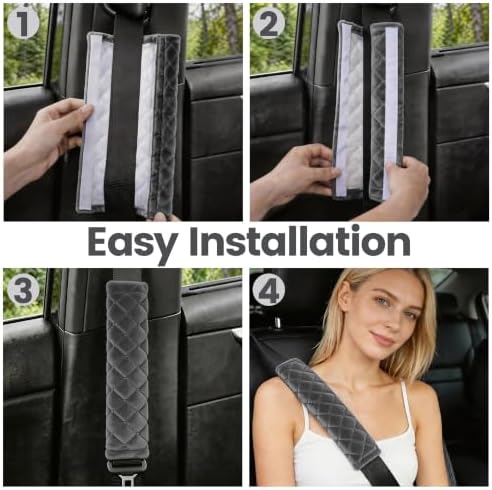 Amooca 2 Pack Seat Belt Covers Soft Shoulder Pad - Image 5
