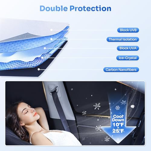 Canvcle Window Shades for 2015-2024 Nissan Murano Accessories Windshield Sun - Image 4