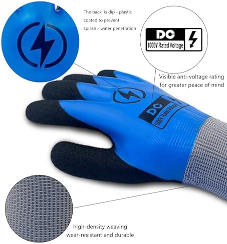 DongChu 2 Pairs Insulated Electrician Gloves 1000V Voltage Resistant Flame - Image 3