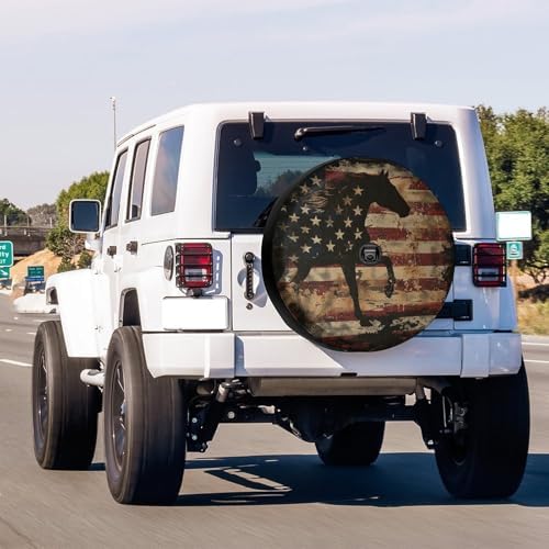 American Flag Horse Silhouette Spare Tire Cover - Image 2