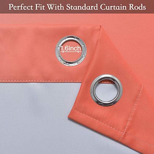 SimpleHome Ombre Coral to Grey White Curtains - Image 4