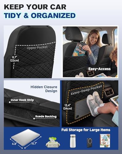 Seat Back Protectors for Kids, Car Kick Mats for Front Seats - Image 4