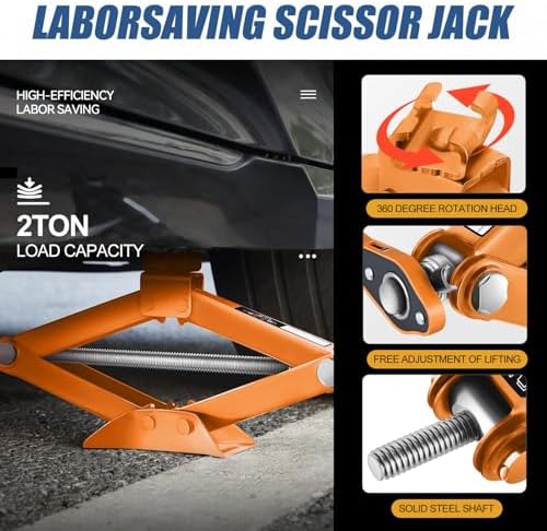 Auto Dynasty Scissor Jack, 2 Ton Portable Car Lift Jack, Quick Lift Car Tire - Image 2