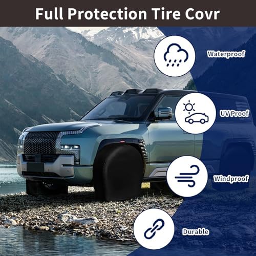 PureFit Universal Tire Covers Set of 4, Fits 24"-26" Inch Tire - Image 5