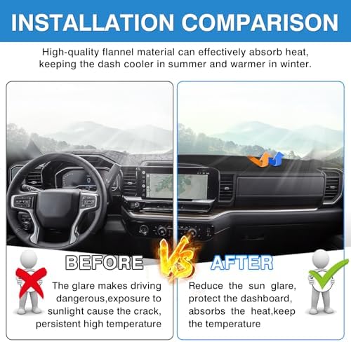 Autorder Dashboard Cover Mat for Chevy Chevrolet Silverado/GMC Sierra 1500 - Image 3