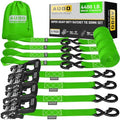 AUGO Heavy Duty Ratchet Straps & Soft Loops – Pack of 4 Extra Strong 1.5” by by AUGO