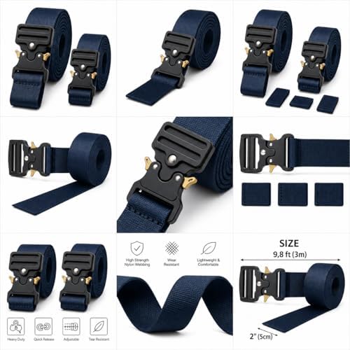 Metal Buckle Heavy Duty Luggage Straps, 2 Pack 10ft x 2in Tie Down Straps - Image 4