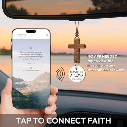Christian Gifts for Men, Daily Bible Verse Cross for Car Mirror Hanging - Image 5
