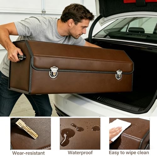 Leather Storage Box Car Trunk Organizer - Image 7