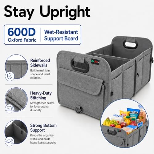 PAT SAM'S Car Trunk Organizer for SUV, Collapsible Storage Box - Image 3