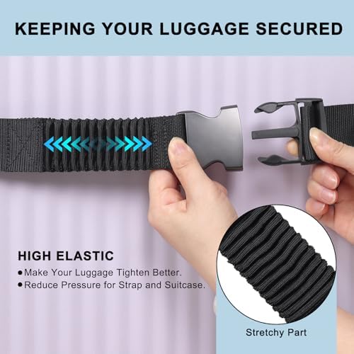 Luggage Straps for Suitcases, Stretchable TSA Approved Suitcase Straps - Image 2