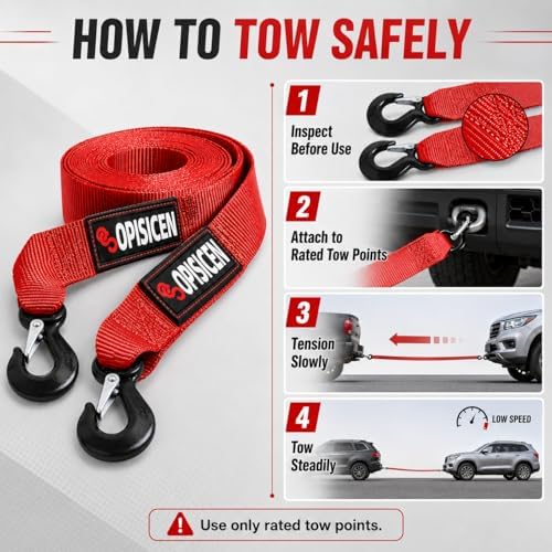 Tow Strap with Hooks 2 Inch x 20 Foot - Image 3